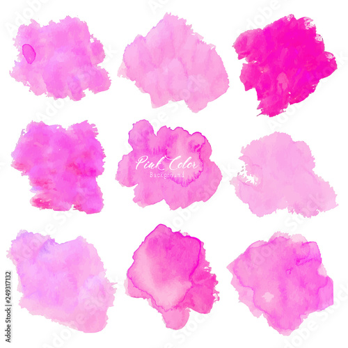 Pink abstract watercolor background. Watercolor element for card. Vector illustration.