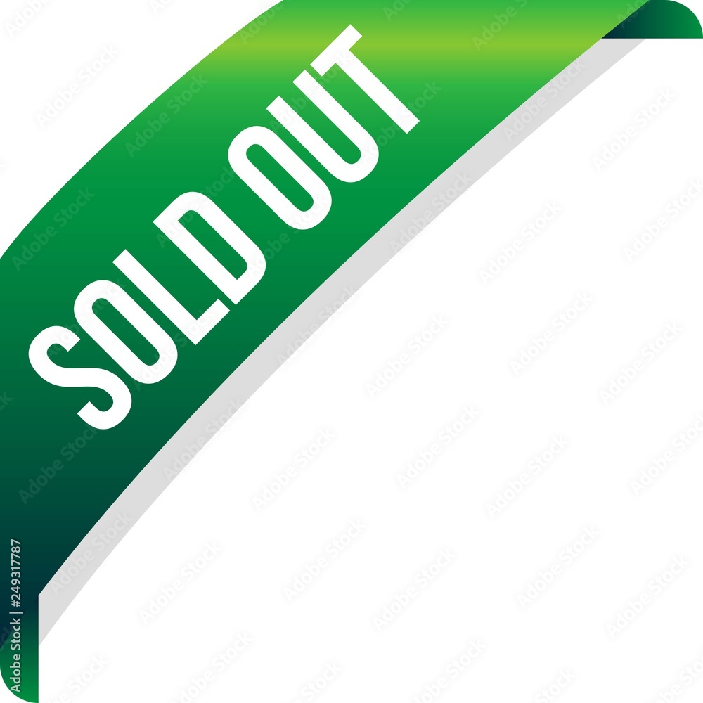 Corner Sold Out Ribbon Banner Vector, Illustration Corner Sold Out Ribbon Banner Vector, Illustration