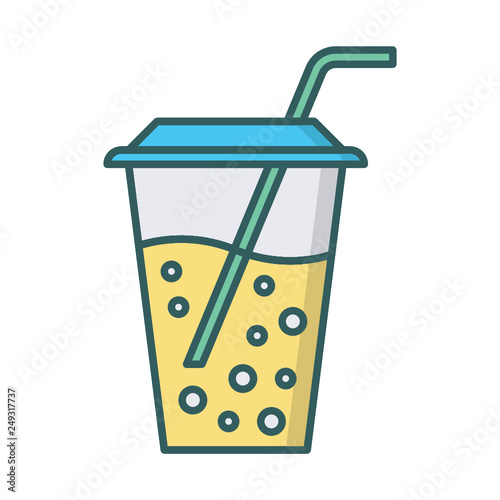 smoothie cup juice paper disposable strartup fresh straw icon