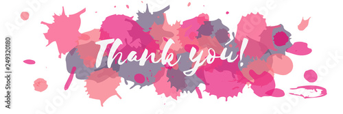 Thank You on watercolor background