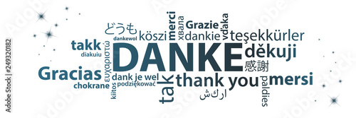 Danke - Wortwolke auf verschiedenen Sprachen