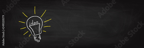 Idea Glühbirne auf Tafel Zeichnung