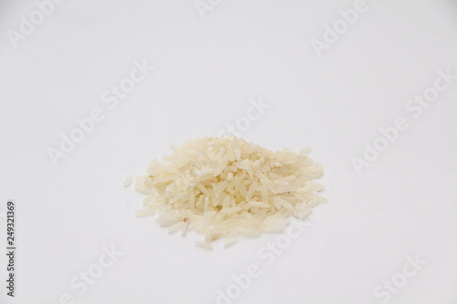 Rice on white background