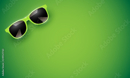 Realistic vector sunglasses on a colorful background, vector illustration