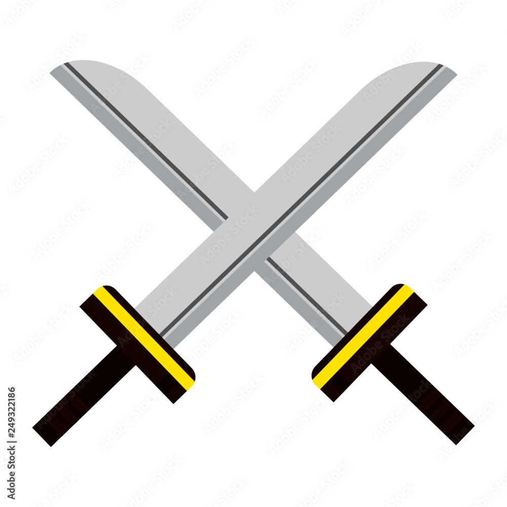 Crossed Swords - Vector Cartoon Illustration Royalty-Free Stock Image -  Storyblocks