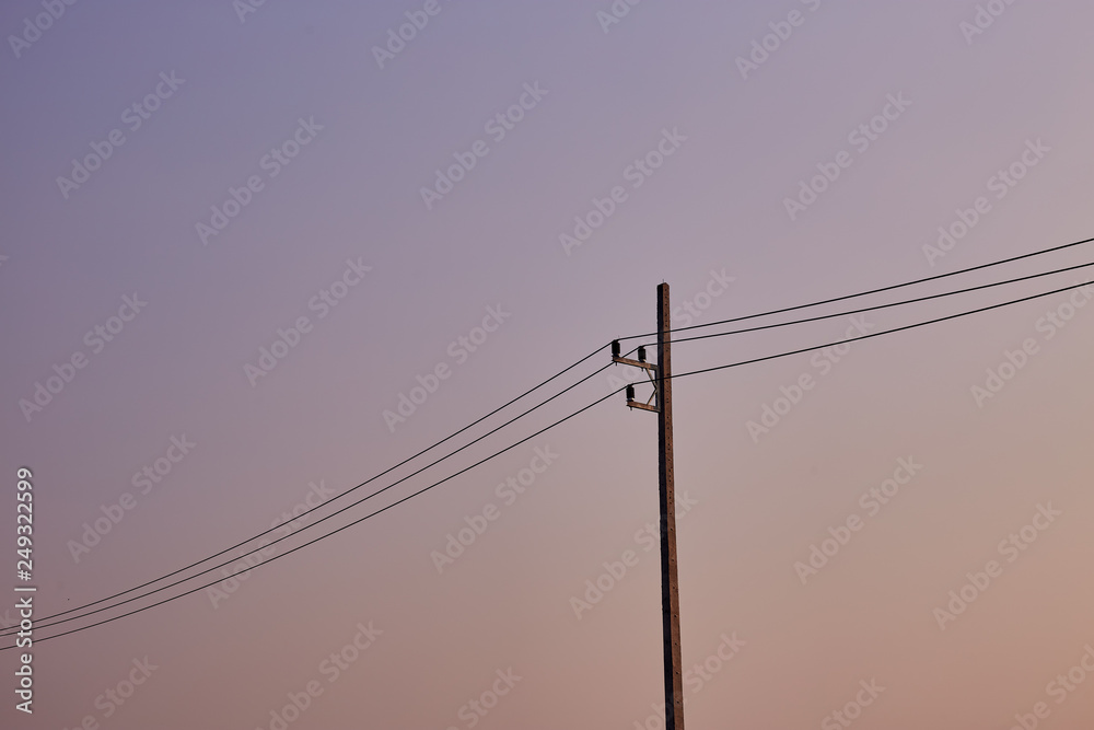 Electricity post with transmission power