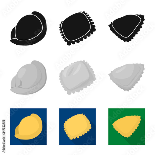 Vector design of products  and cooking sign. Set of products  and appetizer vector icon for stock.
