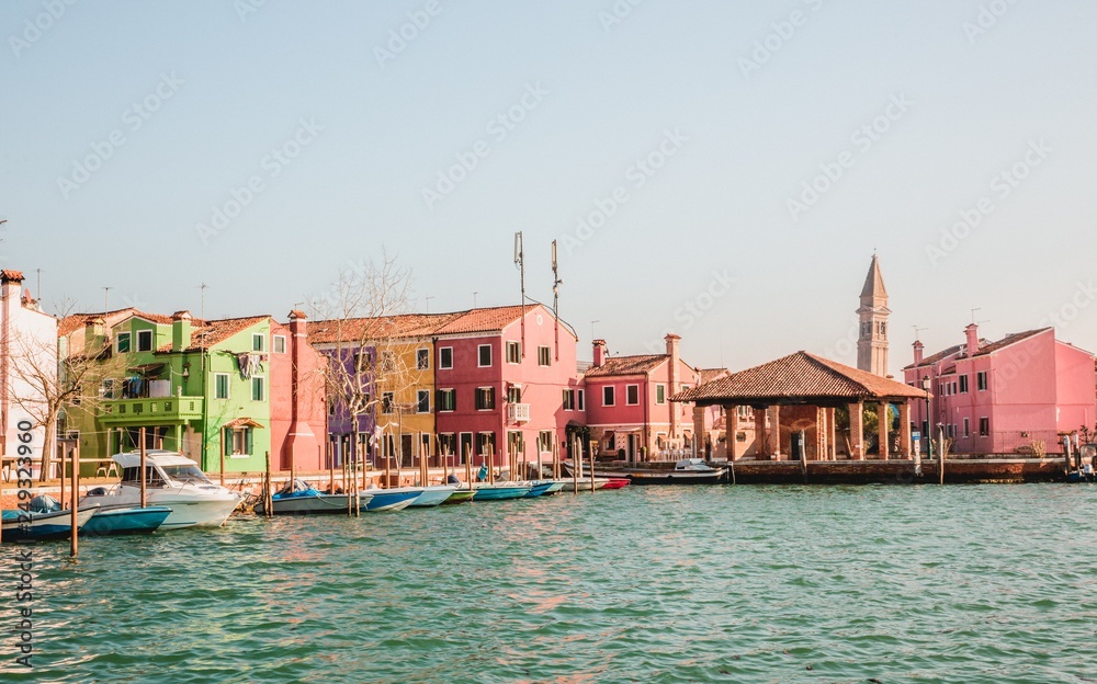 Burano Island from the seaside, Venice, italy