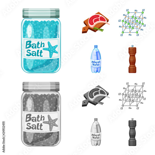 Isolated object of cooking and sea sign. Set of cooking and baking   vector icon for stock.