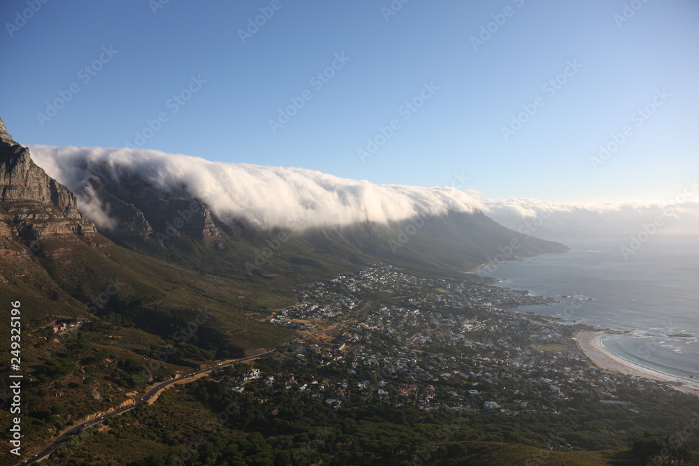 camps bay with the twelve apostles and cloud