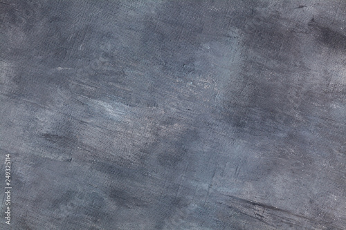 Canvas coated with aqua blue and grey acrylic paint with texture strokes. Abs...
