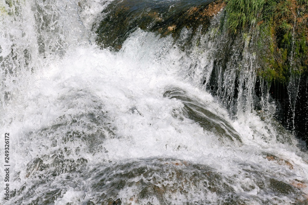 close up of Muskovici falls, Zrmanja river, Croatia close up of Muskovici falls, Zrmanja river, Croatia