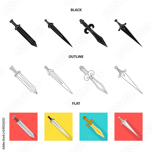 Isolated object of game  and armor  sign. Collection of game  and blade  vector icon for stock.