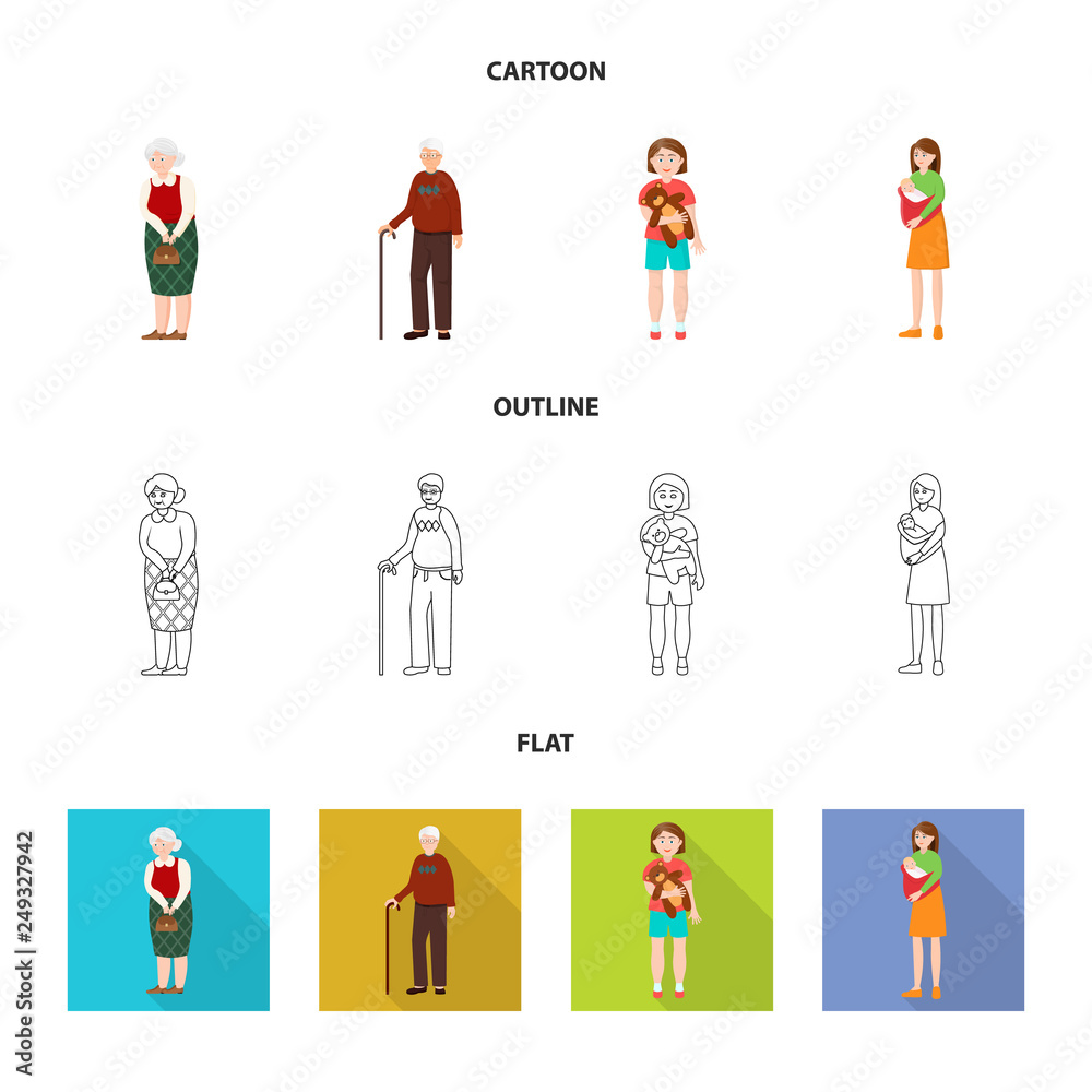 Vector design of character and avatar symbol. Set of character and portrait vector icon for stock. Vector design of character and avatar symbol. Set of character and portrait vector icon for stock.