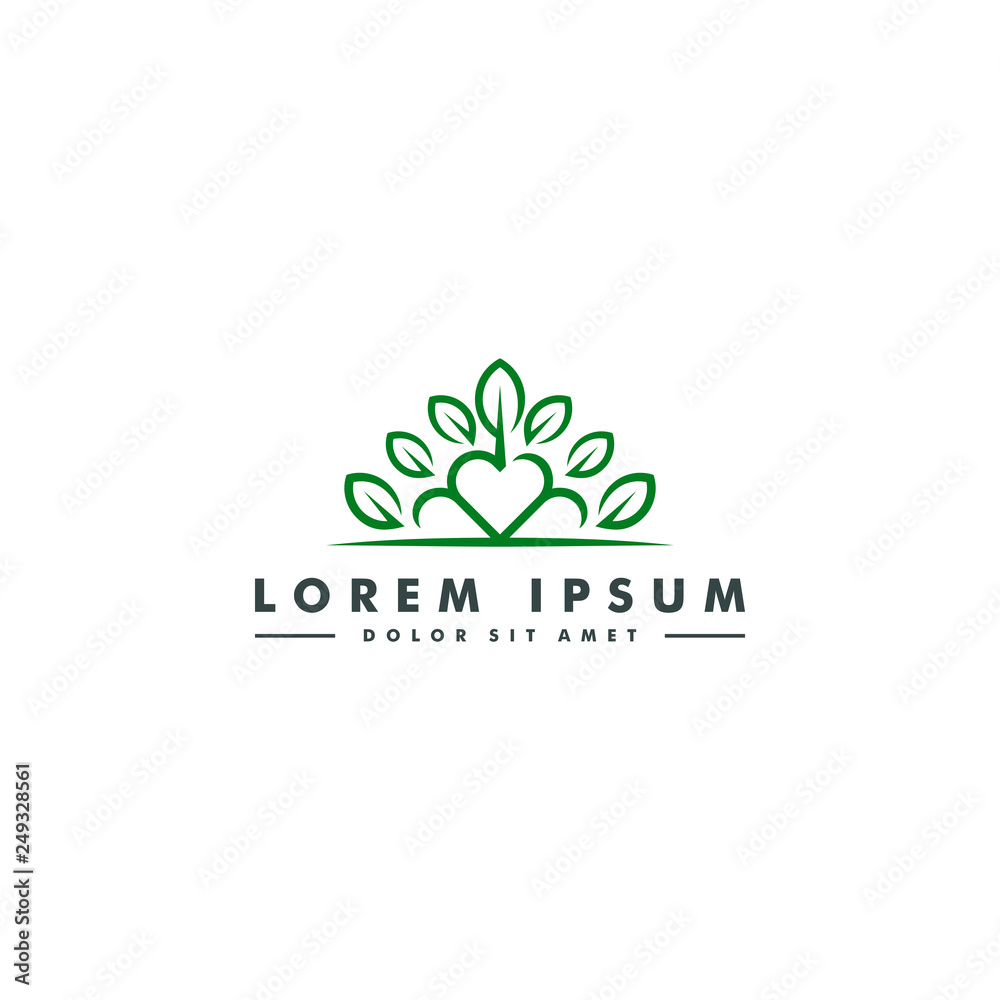 Heart logo template. Love farm icon design vector Heart logo template. Love farm icon design vector