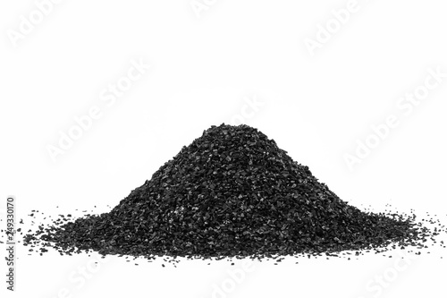Foto Activated Carbon in the water filter isolated on white background