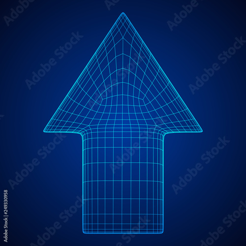Arrow wireframe low poly mesh vector illustration
