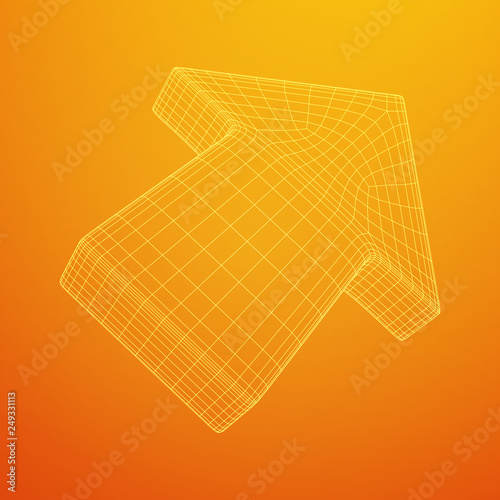 Arrow wireframe low poly mesh vector illustration