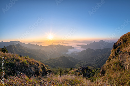 Mountains on sunny day, North of Thailand,Chianglai province, Thailand