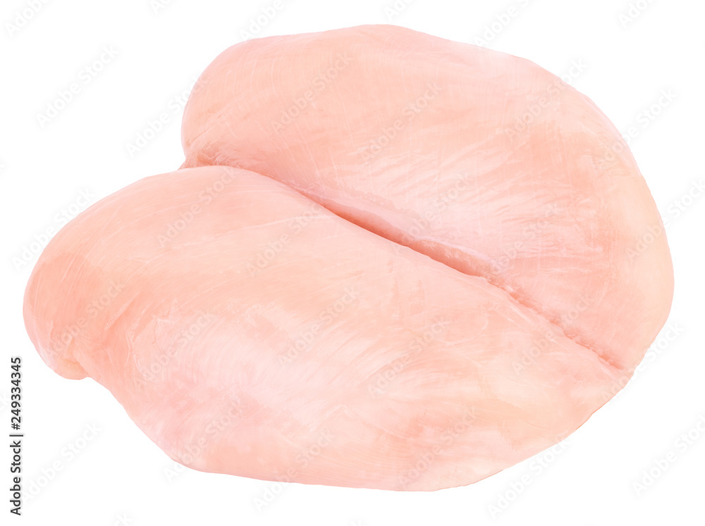 Raw chicken breast filets isolated on white background. With clipping path Raw chicken breast filets isolated on white background. With clipping path