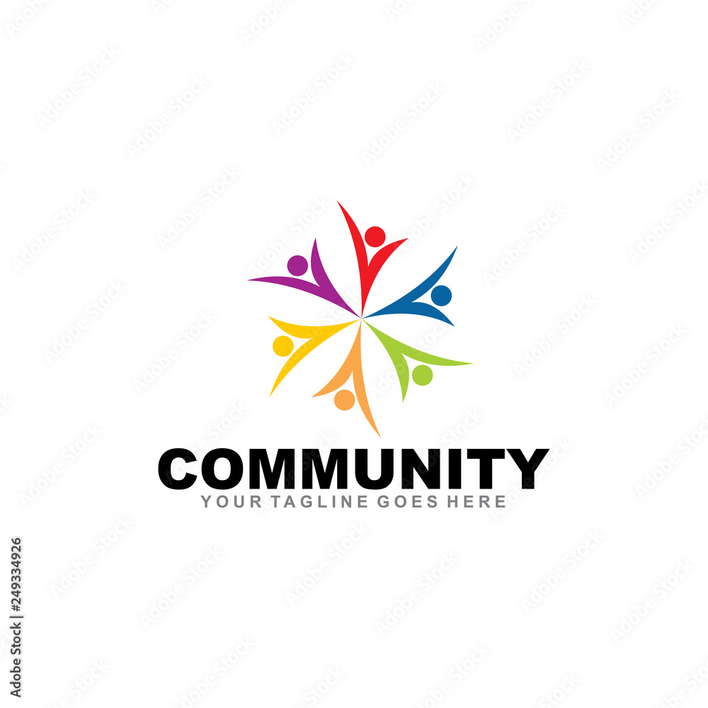 Community and adoption care logo design vector template Community and adoption care logo design vector template