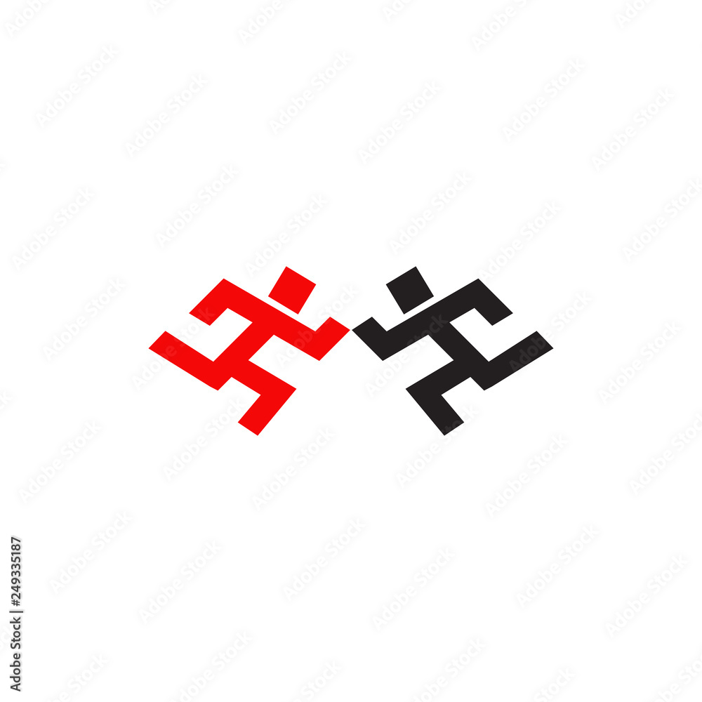 Obraz premium Community and adoption care logo design vector template