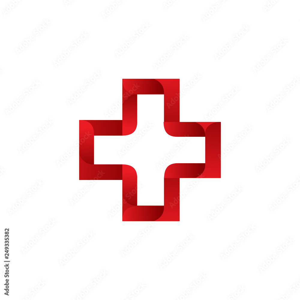 Fototapeta premium Medical logo design vector template with cross icon