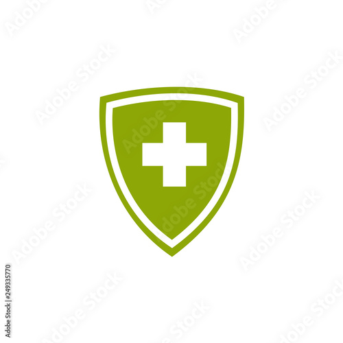 Medical logo design vector template with cross icon