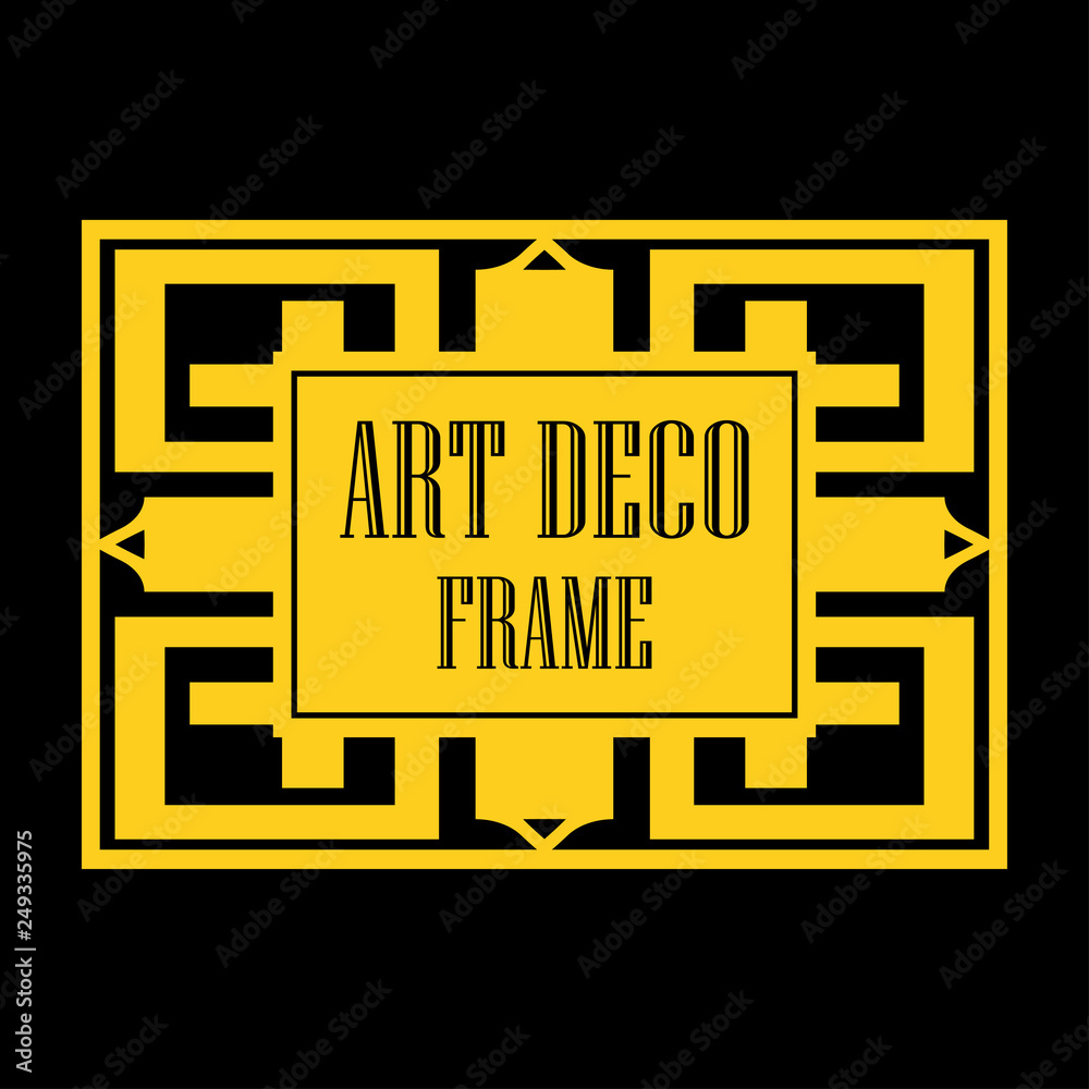 Vector geometric frame in Art Deco style. Abstract art deco vector element for design