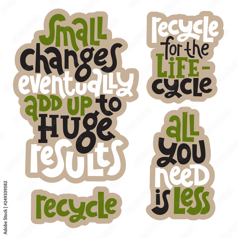 Fototapeta premium Green phrases about ecology