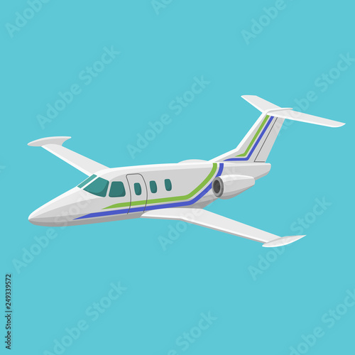 Small private jet vector. Business jet illustration.