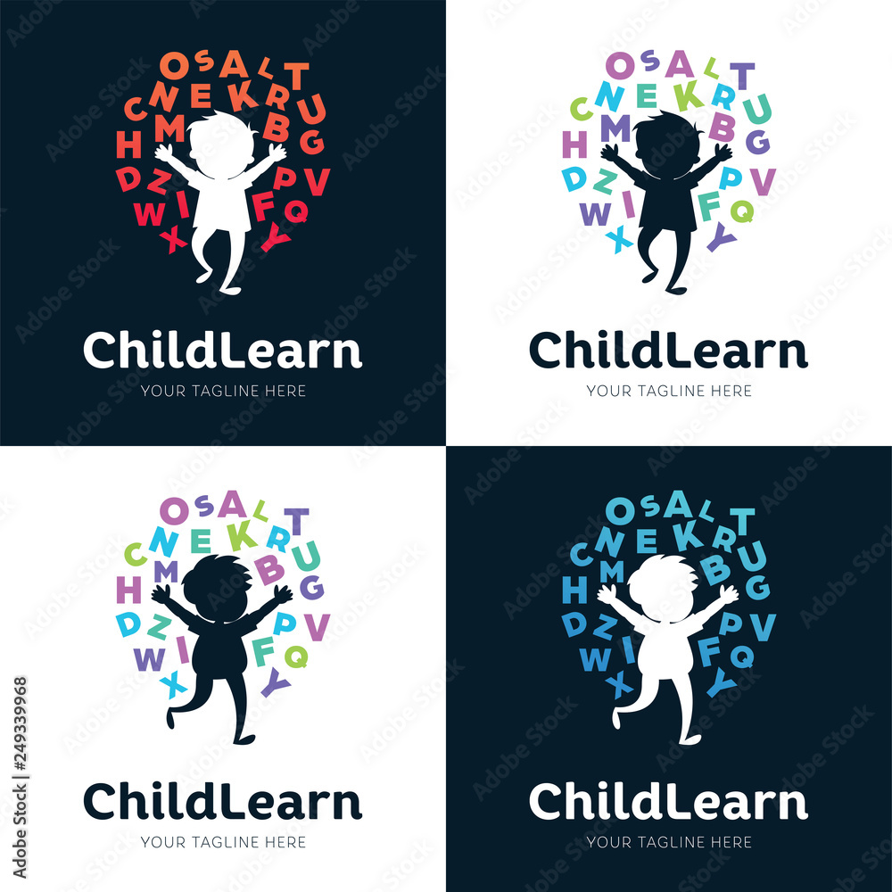 Collection Of Children Learning School Logo Set Design Template Inspiration Collection Of Children Learning School Logo Set Design Template Inspiration