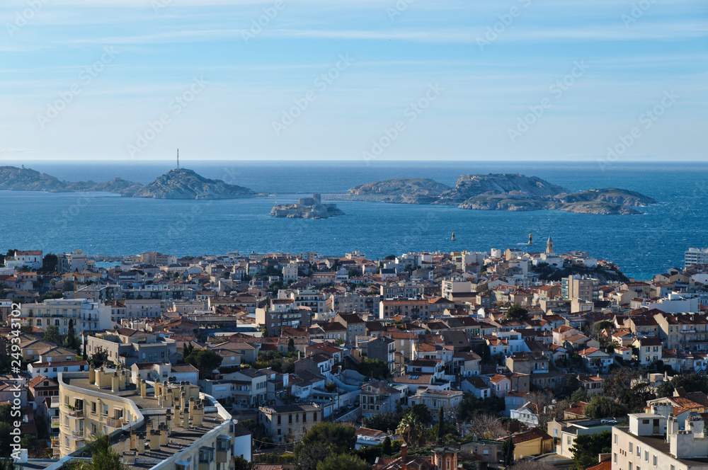 Overview of the city of Marseille in France