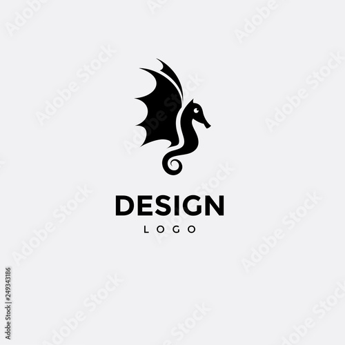 Vector logo design, sea horse