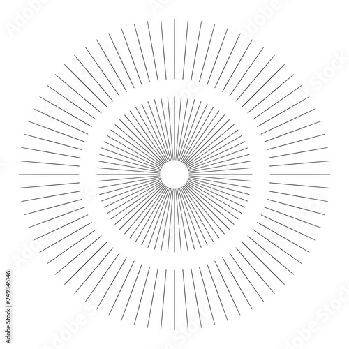 Trendy cool design element monochrome sunburst  starburst  bursting rays