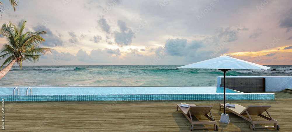 Obraz premium Sea view swimming pool