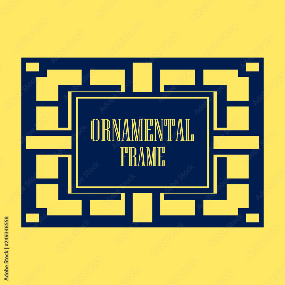 Vector geometric frame in Art Deco style. Abstract art deco vector element for design Vector geometric frame in Art Deco style. Abstract art deco vector element for design