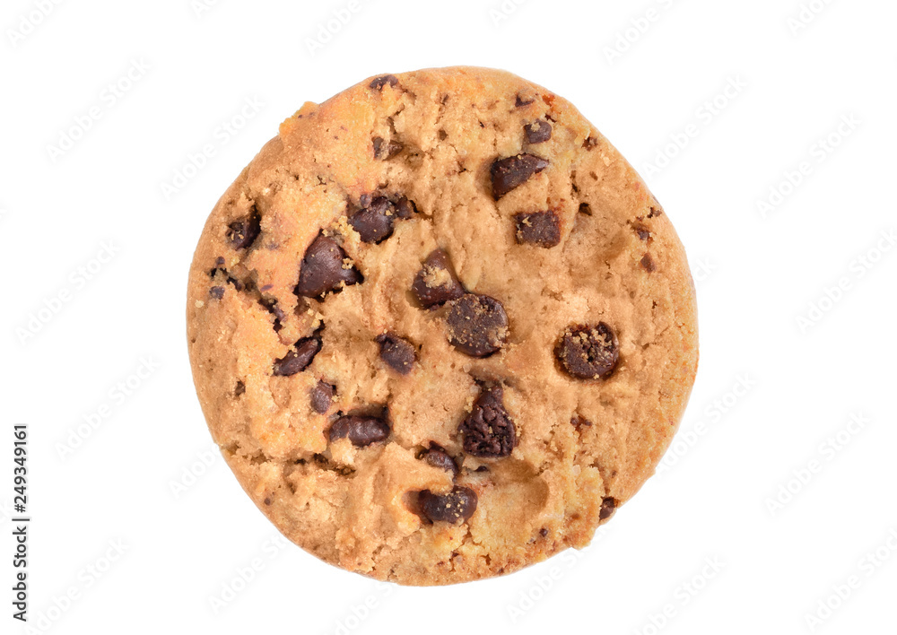 Chocolate chip cookie isolated on white background. Chocolate chip cookie isolated on white background.