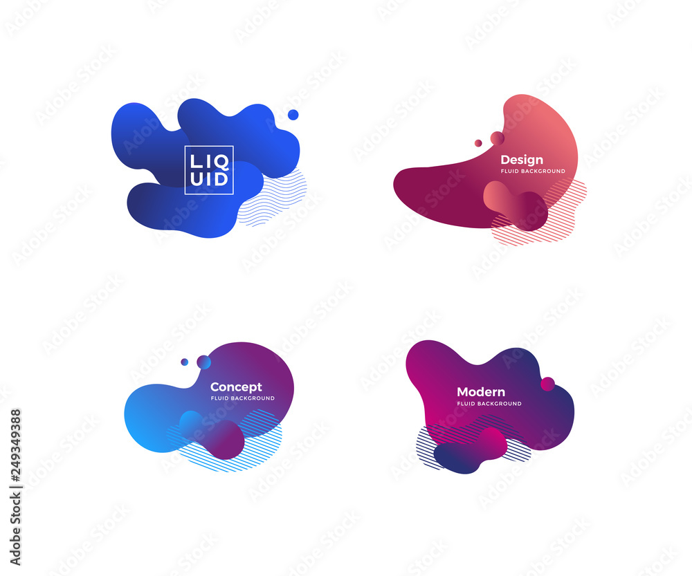 Fluid and liquid shapes. Trendy design templates. Fluid and liquid shapes. Trendy design templates.