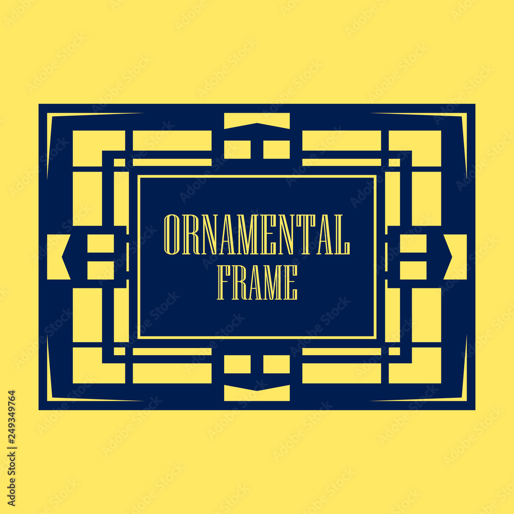 Vector geometric frame in Art Deco style. Abstract art deco vector element for design Vector geometric frame in Art Deco style. Abstract art deco vector element for design