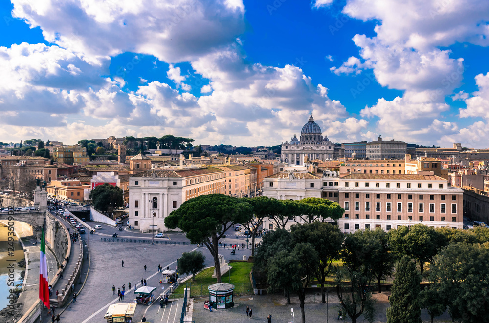 St Peter's Basilica, one of the largest churches in the world located in Vatican city