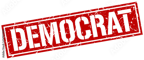 democrat square grunge stamp