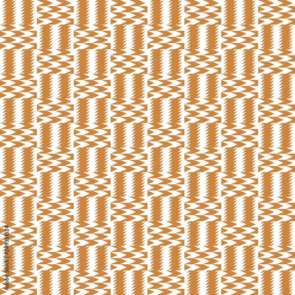 Gold and White Kente Cloth Seamless Pattern - Beautiful Kente cloth  repeating pattern design Stock Vector