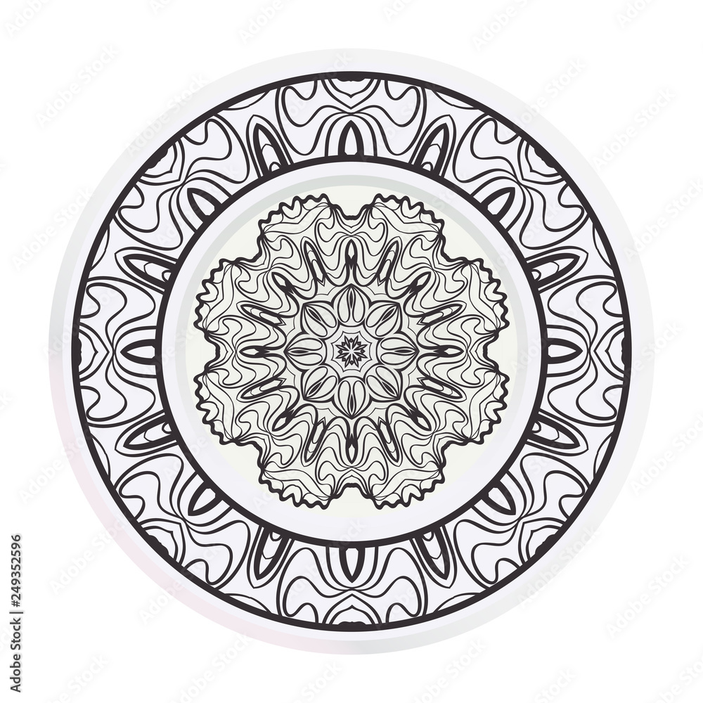 Obraz premium Decorative plates with Mandala ornament patterns. Home decor background. Vector illustration