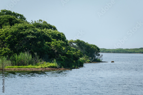 Island in salt water coastal lagoon