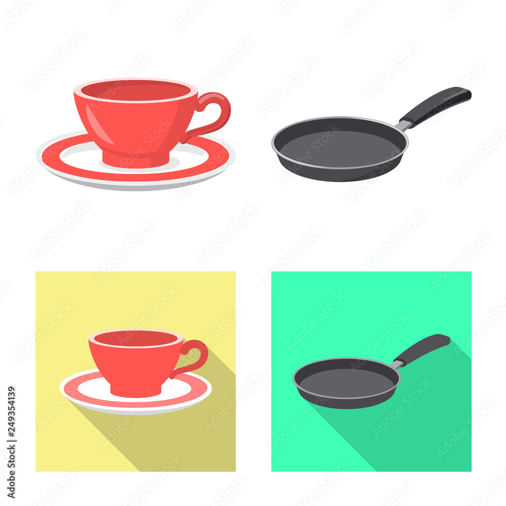 Isolated object of kitchen and cook logo. Set of kitchen and appliance stock symbol for web.