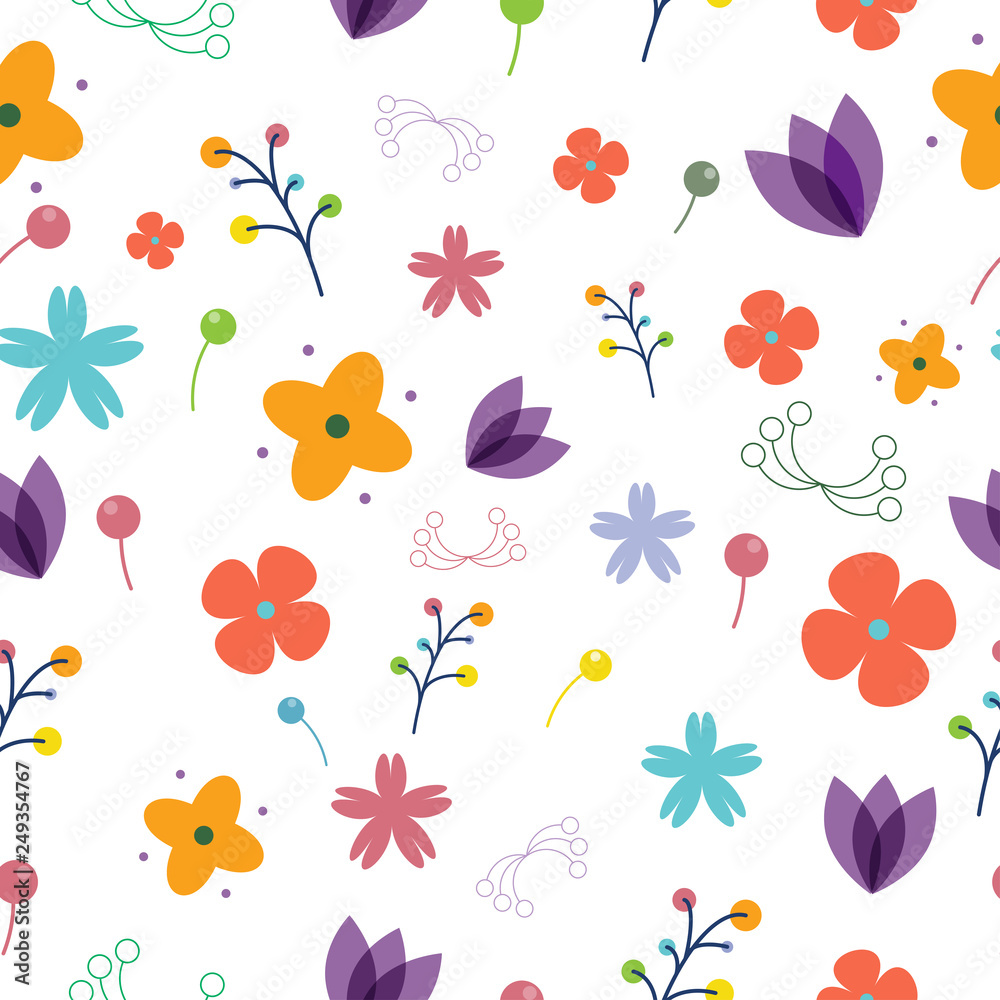 custom made wallpaper toronto digitalcolorful simple flower seamless pattern, Delicate floral background, natural color theme. editable color background.