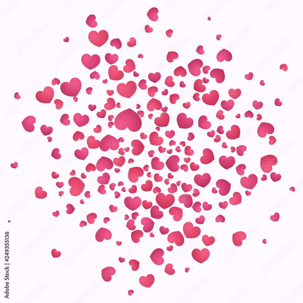 Hearts burst background. Valentines day concept. Vector illustration.