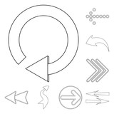 Isolated object of element and arrow icon. Collection of element and direction vector icon for stock.
