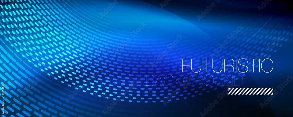 Glowing light particles in dark neon space, magic glow shiny abstract background Glowing light particles in dark neon space, magic glow shiny abstract background
